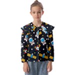 Seamless-adventure-space-vector-pattern-background Kids  Peter Pan Collar Blouse