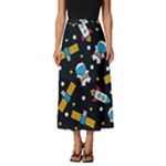 Seamless-adventure-space-vector-pattern-background Classic Midi Chiffon Skirt