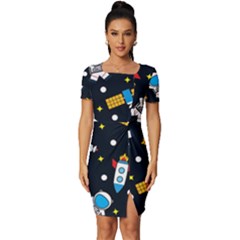 Fitted Knot Split End Bodycon Dress 
