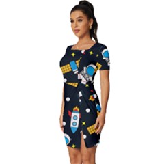 Fitted Knot Split End Bodycon Dress 