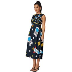 Sleeveless Round Neck Midi Dress 