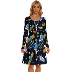 Long Sleeve Dress With Pocket 