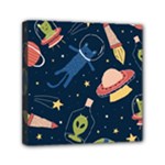 Seamless-pattern-with-funny-aliens-cat-galaxy Mini Canvas 6  x 6  (Stretched)