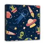 Seamless-pattern-with-funny-aliens-cat-galaxy Mini Canvas 8  x 8  (Stretched)