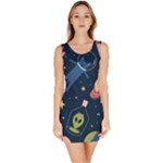 Seamless-pattern-with-funny-aliens-cat-galaxy Bodycon Dress