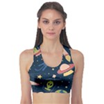 Seamless-pattern-with-funny-aliens-cat-galaxy Sports Bra