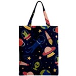 Seamless-pattern-with-funny-aliens-cat-galaxy Zipper Classic Tote Bag