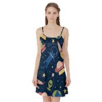 Seamless-pattern-with-funny-aliens-cat-galaxy Satin Night Slip