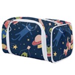 Seamless-pattern-with-funny-aliens-cat-galaxy Toiletries Pouch