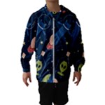 Seamless-pattern-with-funny-aliens-cat-galaxy Kids  Hooded Windbreaker