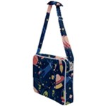 Seamless-pattern-with-funny-aliens-cat-galaxy Cross Body Office Bag