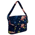 Seamless-pattern-with-funny-aliens-cat-galaxy Buckle Messenger Bag