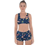 Seamless-pattern-with-funny-aliens-cat-galaxy Racerback Boyleg Bikini Set