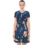 Seamless-pattern-with-funny-aliens-cat-galaxy Adorable in Chiffon Dress