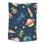 Seamless-pattern-with-funny-aliens-cat-galaxy Medium Tapestry