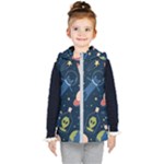 Seamless-pattern-with-funny-aliens-cat-galaxy Kids  Hooded Puffer Vest