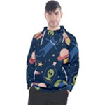 Seamless-pattern-with-funny-aliens-cat-galaxy Men s Pullover Hoodie