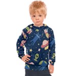 Seamless-pattern-with-funny-aliens-cat-galaxy Kids  Hooded Pullover