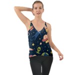 Seamless-pattern-with-funny-aliens-cat-galaxy Chiffon Cami