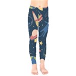 Seamless-pattern-with-funny-aliens-cat-galaxy Kids  Leggings