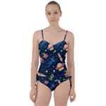 Seamless-pattern-with-funny-aliens-cat-galaxy Sweetheart Tankini Set