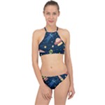 Seamless-pattern-with-funny-aliens-cat-galaxy Racer Front Bikini Set