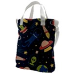 Seamless-pattern-with-funny-aliens-cat-galaxy Canvas Messenger Bag