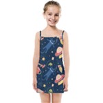 Seamless-pattern-with-funny-aliens-cat-galaxy Kids  Summer Sun Dress