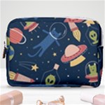 Seamless-pattern-with-funny-aliens-cat-galaxy Make Up Pouch (Medium)