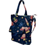 Seamless-pattern-with-funny-aliens-cat-galaxy Shoulder Tote Bag