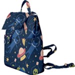 Seamless-pattern-with-funny-aliens-cat-galaxy Buckle Everyday Backpack