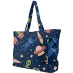 Seamless-pattern-with-funny-aliens-cat-galaxy Simple Shoulder Bag