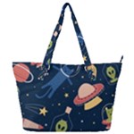 Seamless-pattern-with-funny-aliens-cat-galaxy Full Print Shoulder Bag