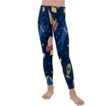 Seamless-pattern-with-funny-aliens-cat-galaxy Kids  Lightweight Velour Leggings