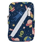 Seamless-pattern-with-funny-aliens-cat-galaxy Belt Pouch Bag (Small)