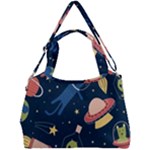 Seamless-pattern-with-funny-aliens-cat-galaxy Double Compartment Shoulder Bag