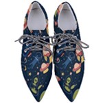 Seamless-pattern-with-funny-aliens-cat-galaxy Pointed Oxford Shoes