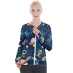 Seamless-pattern-with-funny-aliens-cat-galaxy Casual Zip Up Jacket