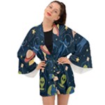 Seamless-pattern-with-funny-aliens-cat-galaxy Long Sleeve Kimono