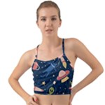 Seamless-pattern-with-funny-aliens-cat-galaxy Mini Tank Bikini Top