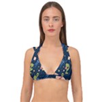 Seamless-pattern-with-funny-aliens-cat-galaxy Double Strap Halter Bikini Top