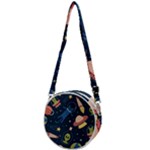 Seamless-pattern-with-funny-aliens-cat-galaxy Crossbody Circle Bag