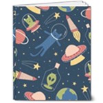 Seamless-pattern-with-funny-aliens-cat-galaxy 8  x 10  Softcover Notebook