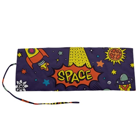 Vector Flat Space Design Background With Text Roll Up Canvas Pencil Holder (S) from ArtsNow.com