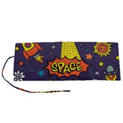 Vector Flat Space Design Background With Text Roll Up Canvas Pencil Holder (S) from ArtsNow.com