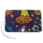 Vector Flat Space Design Background With Text Pen Storage Case (M)