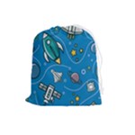 About-space-seamless-pattern Drawstring Pouch (Large)