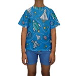 About-space-seamless-pattern Kids  Short Sleeve Swimwear