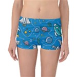 About-space-seamless-pattern Reversible Boyleg Bikini Bottoms