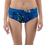 About-space-seamless-pattern Reversible Mid-Waist Bikini Bottoms